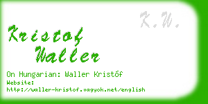 kristof waller business card