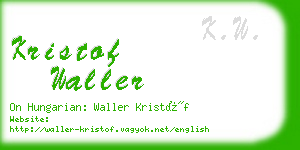 kristof waller business card